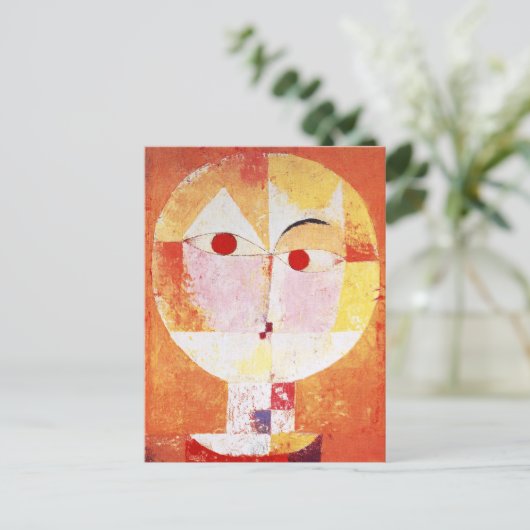 Senecio Abstrakt Portrait Paul Klee Postkarte (Stehend Vorderseite)