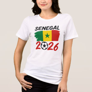 Senegal 2026 Fußball-Fan-Design mit Stern-Fußball Tri-Blend Shirt