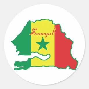 Senegal-Aufkleber Runder Aufkleber