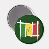 Senegal Brush Flag Magnet (Vorderseite/Rückseite)
