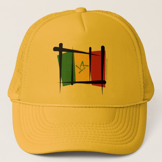 Senegal-Bürsten-Flagge Truckerkappe (Vorderseite)