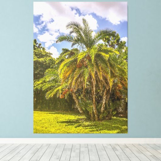 Senegal Date Palm Stretched Canvas Print Leinwanddruck (Insitu (Holzboden))