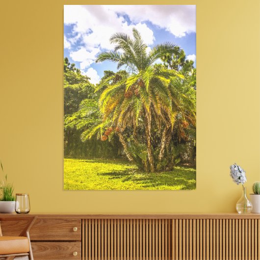 Senegal Date Palm Stretched Canvas Print Leinwanddruck (Insitu (Wohnzimmer))