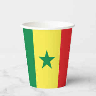 Senegal-Fahne-Wappenpapiertassen Pappbecher
