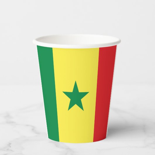 Senegal-Fahne-Wappenpapiertassen Pappbecher (Vorderseite)