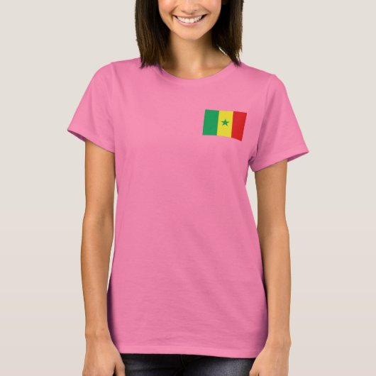 Senegal Flag and Map dk T-Shirt (Vorderseite)