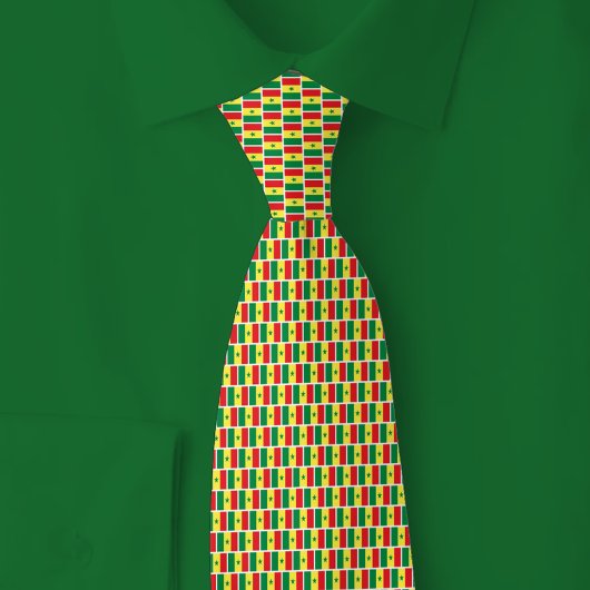 Senegal Flag Brick Pattern Krawatte