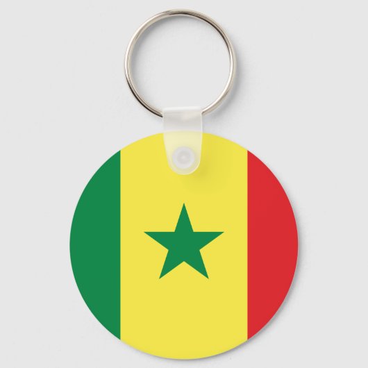 Senegal Flag Button Schlüsselanhänger (Vorderseite)