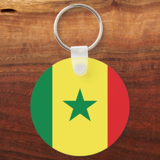 Senegal Flag Button Schlüsselanhänger (Vorderseite)