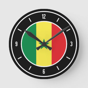 Senegal Flag Elegant Runde Wanduhr