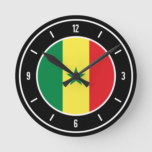 Senegal Flag Elegant Runde Wanduhr (Vorderseite)