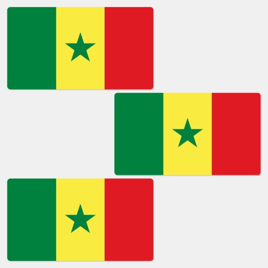 Senegal Flag Etiketten (Gruppe)