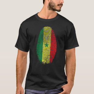 Senegal Flag Fingerprint in meinem DNS für Sene T-Shirt