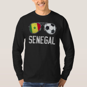 Senegal Flag & Football Sunglass Senegalesischer F T-Shirt