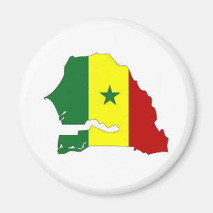 Senegal Flag Karte Magnet