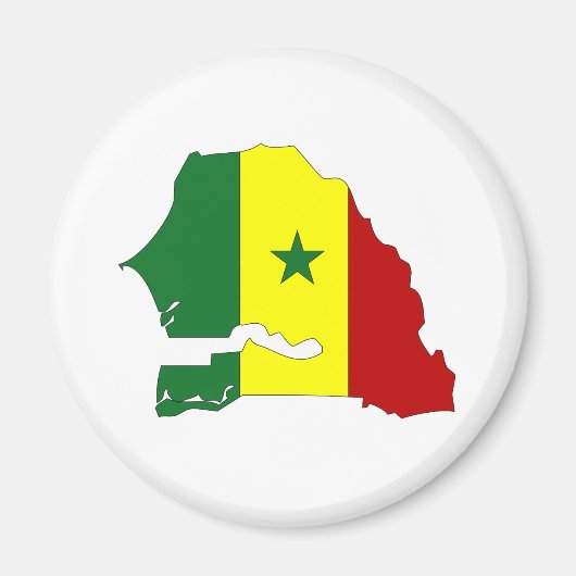 Senegal Flag Karte Magnet (Vorne)