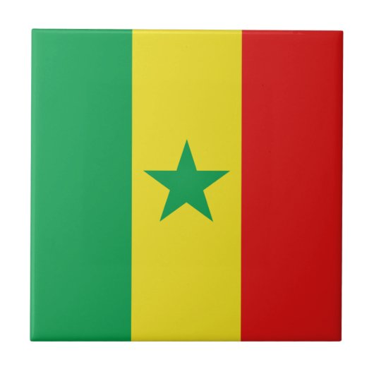 Senegal Flag Keramik Tile Fliese (Vorderseite)