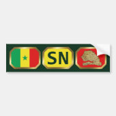 Senegal Flag Map Code Autoaufkleber (Vorne)