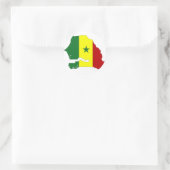 Senegal flag map runder aufkleber (Tasche)