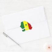 Senegal flag map runder aufkleber (Umschlag)
