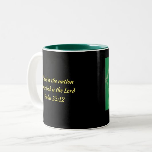 SENEGAL FLAG MAP Scripture Customized BLACK Zweifarbige Tasse (Vorderseite Links)