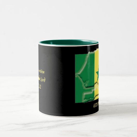SENEGAL FLAG MAP Scripture Customized BLACK Zweifarbige Tasse (Mittel)