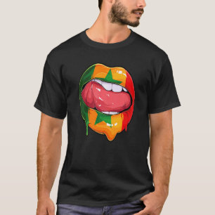 Senegal Flag Mouth Soccer Senegalesisch T-Shirt