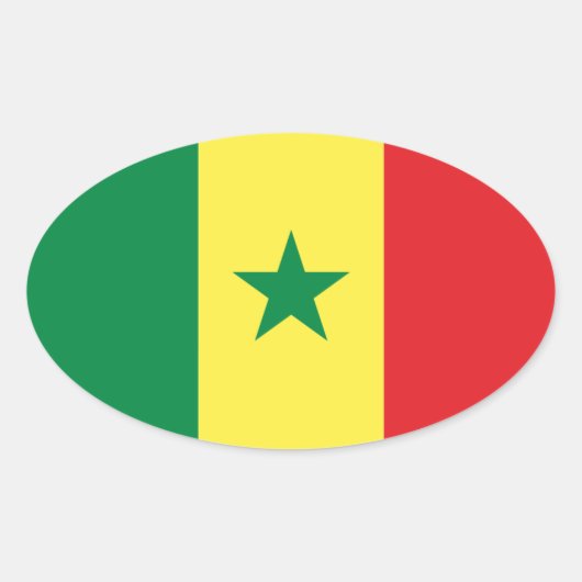 Senegal Flag Oval Sticker (Vorderseite)