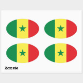 Senegal Flag Oval Sticker (Blatt)
