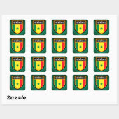 Sénégal Flag Quadratischer Aufkleber (Blatt)