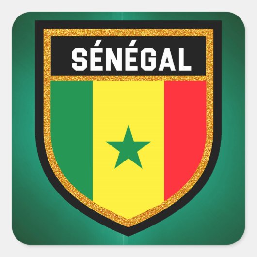 Sénégal Flag Quadratischer Aufkleber (Vorderseite)