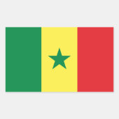 Senegal Flag Rechteckiger Aufkleber (Vorderseite)