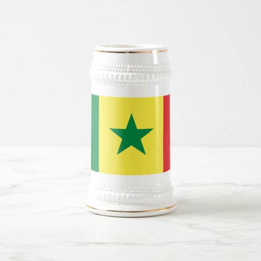 Senegal-Flagge Bierglas (Mittel)