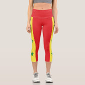 Senegal-Flagge Capri Leggings (Vorderseite)