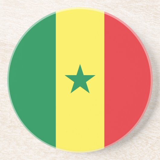 Senegal-Flagge Getränkeuntersetzer (Vorne)
