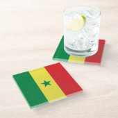 Senegal-Flagge Glasuntersetzer (Schrägansicht)