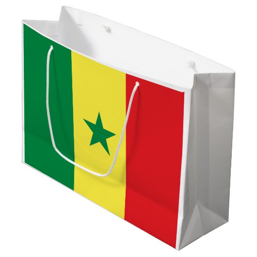 Senegal-Flagge Große Geschenktüte (Vorderseite Schrägansicht)