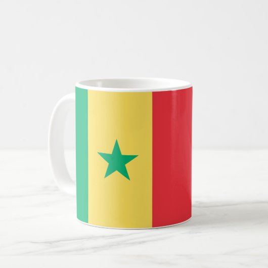 Senegal-Flagge Kaffeetasse (Vorderseite Links)