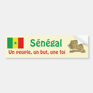 Senegal-Flagge + Karte-Aufkleber Autoaufkleber