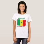 Senegal-Flagge + Karte + Text-T - Shirt (Vorne ganz)