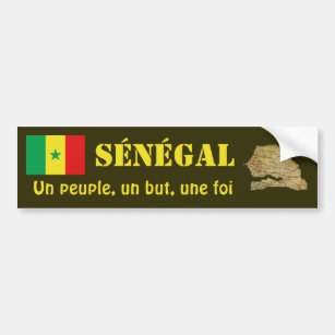 Senegal-Flagge + Karten-Autoaufkleber Autoaufkleber