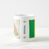 Senegal-Flagge + Karten-Tasse Kaffeetasse (Mittel)