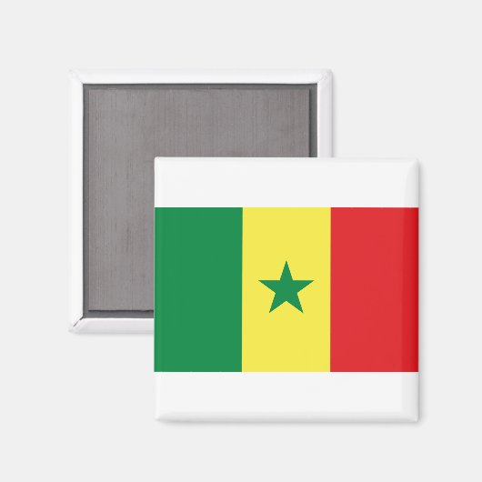 Senegal-Flagge Magnet (Vorderseite/Rückseite)