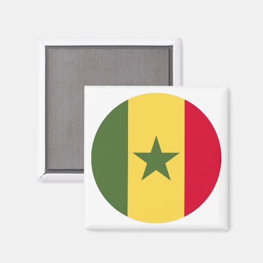 Senegal-Flagge Magnet (Vorderseite/Rückseite)