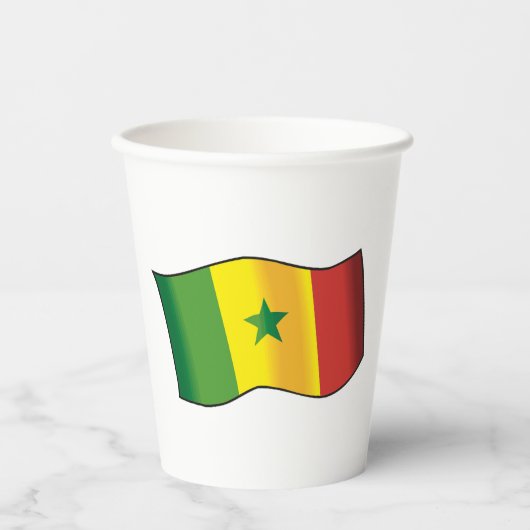 Senegal-Flagge Pappbecher (Vorderseite)