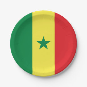 Senegal-Flagge Pappteller