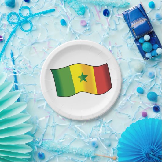 Senegal-Flagge Pappteller (Party)