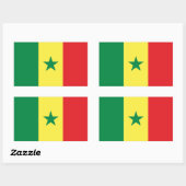 Senegal-Flagge Rechteckiger Aufkleber (Blatt)
