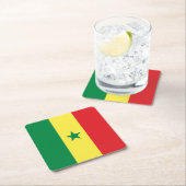 Senegal-Flagge Rechteckiger Pappuntersetzer (Vor Ort)