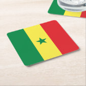 Senegal-Flagge Rechteckiger Pappuntersetzer (angewinkelt)